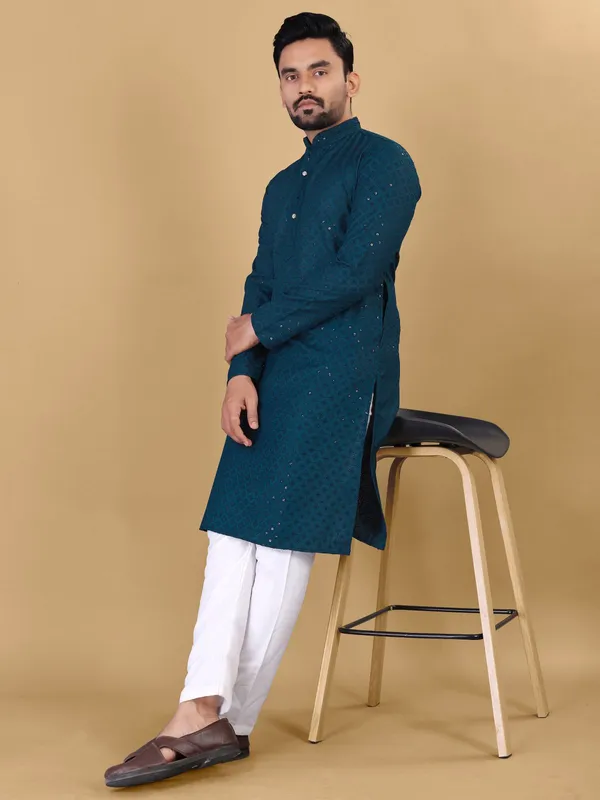 Delightful_Navy_Blue_Cotton_Kurta_setsFor_Men