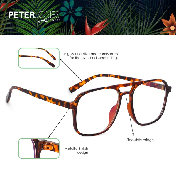 Demi_Brown_Square_Large_Anti_Glare/UV_Protected_Computer/Gaming_Glasses_(20001DA)_-_For_Unisex