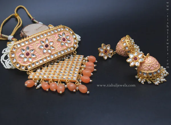 Handmade_Meenakari_Choker_Necklace_Set_and_Earrings_with_jhumki