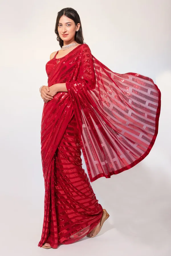Designer_Red_Sequence_Work_Saree