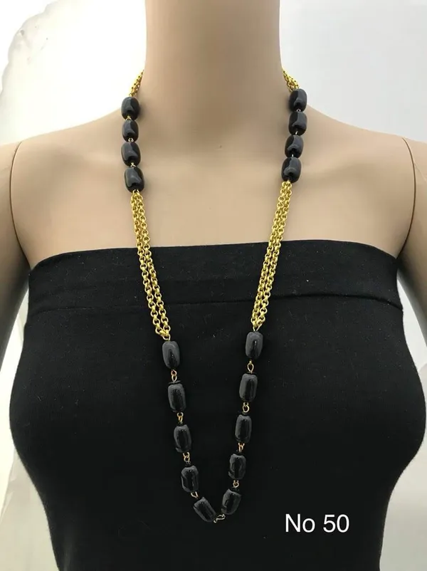 Black_Antique_Beads_Long_Necklace_Set
