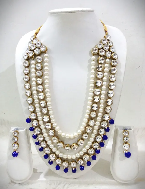 Four_Layer_Blue_And_White_Alloy_Copper_Jewellery_Set_For_Women