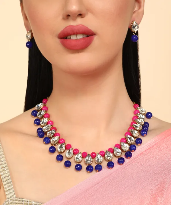 Pink_And_Blue_Alloy_Jewellery_Set_For_Women