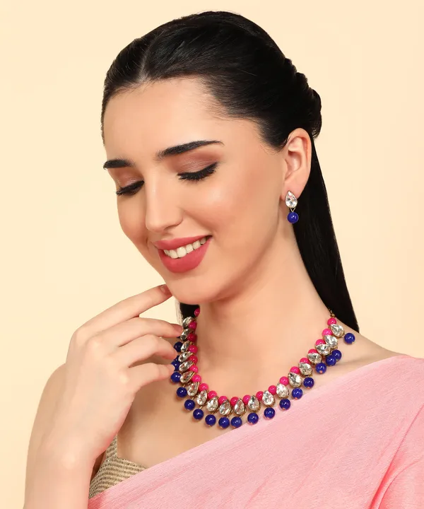 Pink_And_Blue_Alloy_Jewellery_Set_For_Women