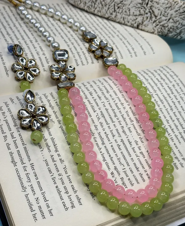 Pink_And_Light_Green_Pearl_Alloy_Jewellery_Set_For_Women