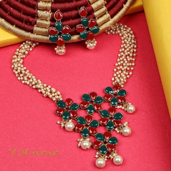 Red_Green_Alloy_Copper_Jewellery_Set_For_Women