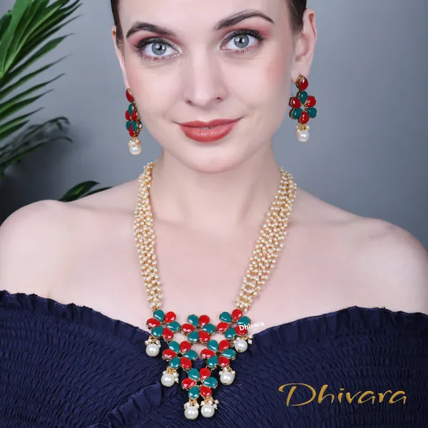 Red_Green_Alloy_Copper_Jewellery_Set_For_Women
