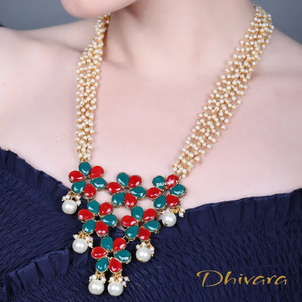 Red_Green_Alloy_Copper_Jewellery_Set_For_Women