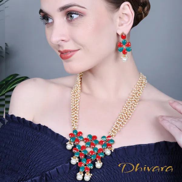 Red_Green_Alloy_Copper_Jewellery_Set_For_Women