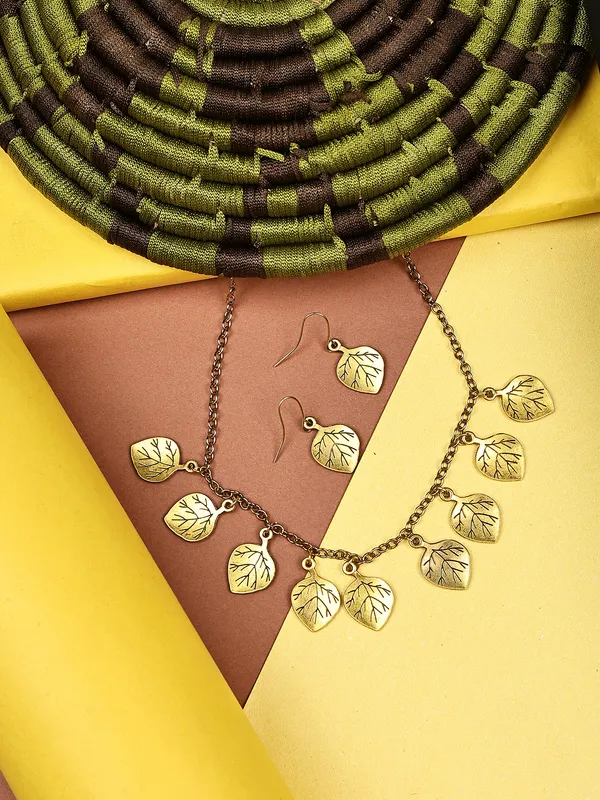 Copper_Plated_Twinkling_Leaves_Necklace