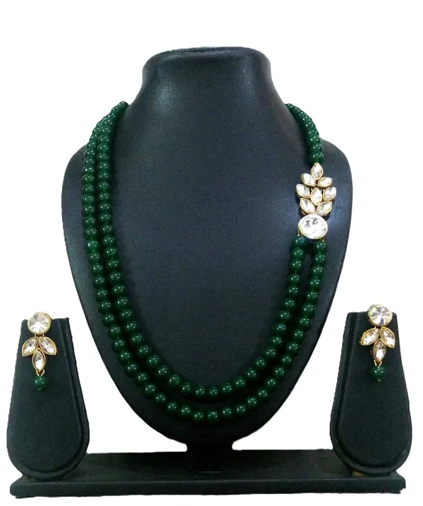 Stylish_Copper_Plated_Twinkling_Leaves_Two_Layer_Necklace_Black