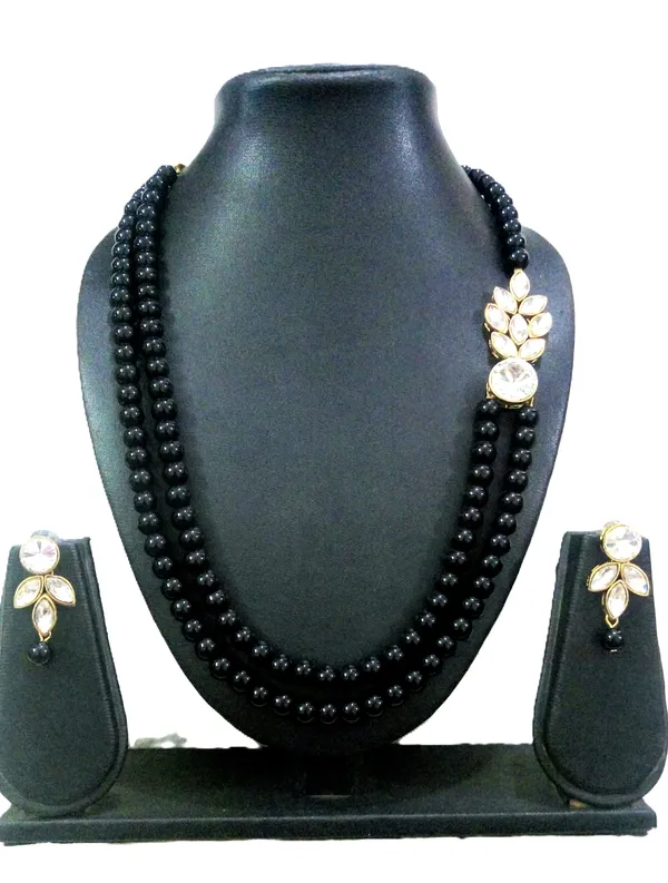 Black_Stylish_Copper_Plated_Twinkling_Leaves_Two_Layer_Necklace