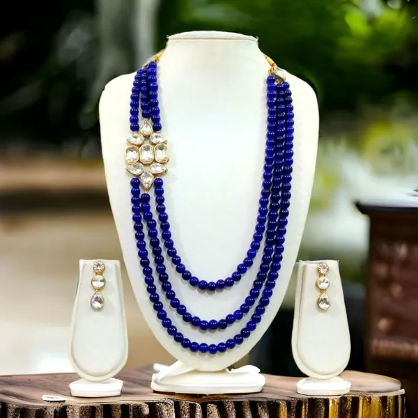 Three_Layer_Blue_Pearl_Necklace_Set