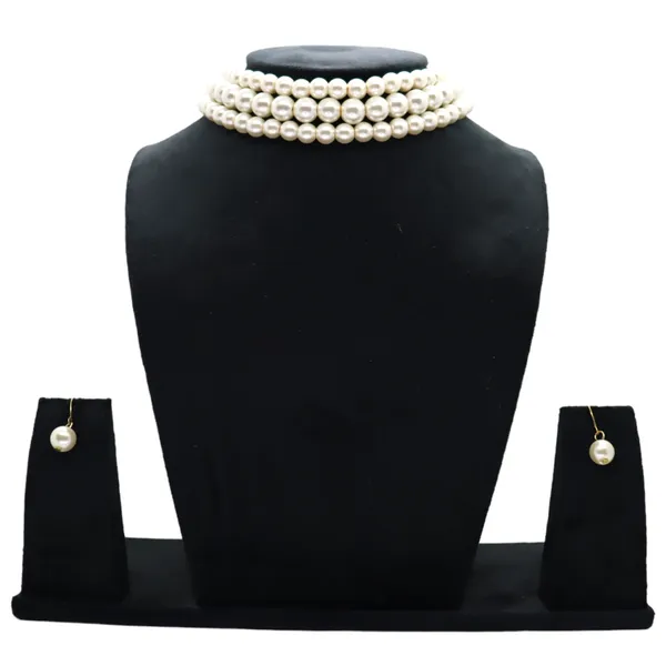 Three_Layer_Pearl_Chokar_Necklace_Set_|_Necklace_And_Earings