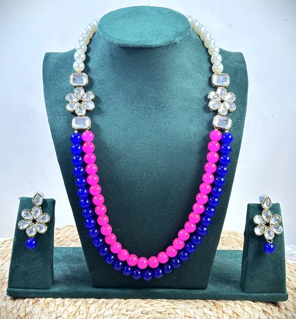 Two_Layer_Pink_And_Blue_Pearl_And_Alloy_Jewellery_Set_For_Women
