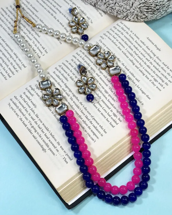 Two_Layer_Pink_And_Blue_Pearl_And_Alloy_Jewellery_Set_For_Women
