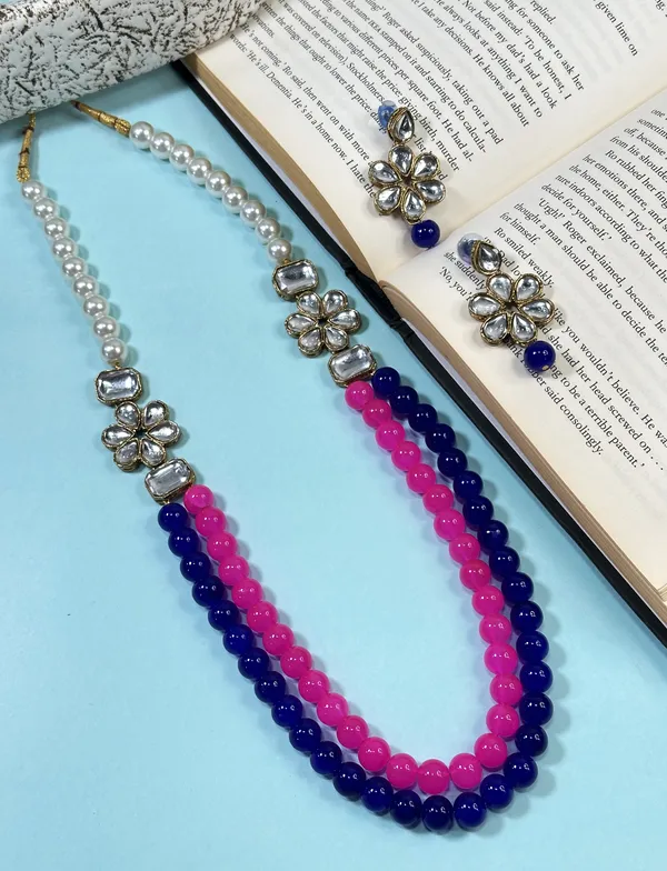 Two_Layer_Pink_And_Blue_Pearl_And_Alloy_Jewellery_Set_For_Women