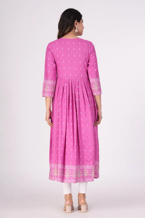 Rose_Pink_Printed_Ethnic_Dress_Kurta_For_Women