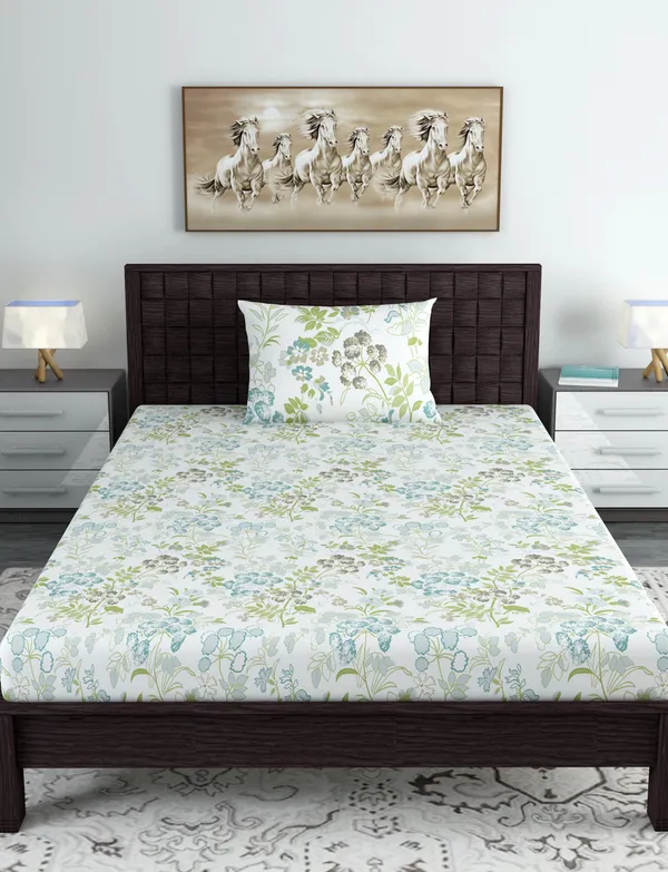 100%_Cotton_Single_Bedsheet_with_1_Pillow_Cover_Lily_Birch_Bed_Sheet_for_Single_Bed_(145_x_223_cm)