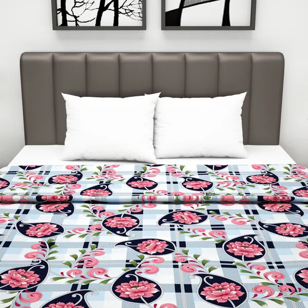 Glace_Cotton_120_GSM_Reversible_Lightweight_Printed_Double_Bed_AC_Dohar_Blanket_Quilt_-_Peach_and_Navy_Blue