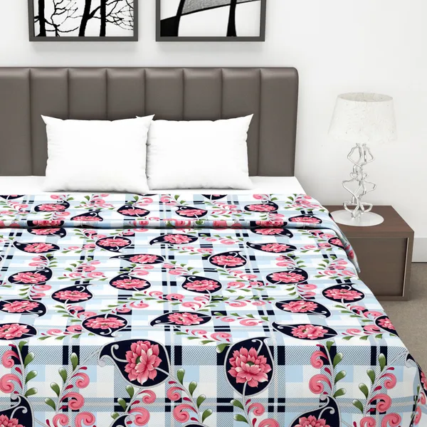 Glace_Cotton_120_GSM_Reversible_Lightweight_Printed_Double_Bed_AC_Dohar_Blanket_Quilt_-_Peach_and_Navy_Blue