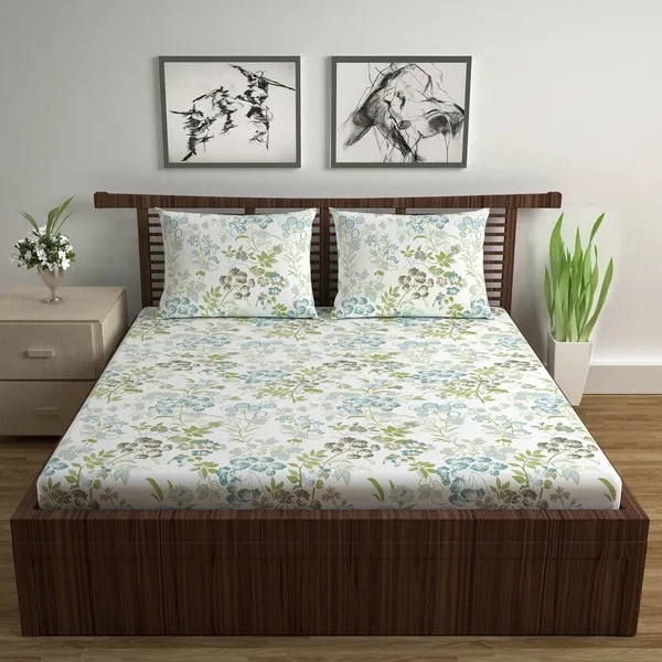 Pure_Cotton_Double_Bedsheets_with_2_Pillow_Covers_Lily_Birch_Double_Bed_Sheet_-_Green_Banana