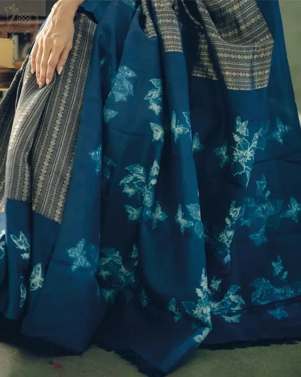 Blue_Soft_Banarasi_Silk_Saree_With_Blouse_Piece_For_Women