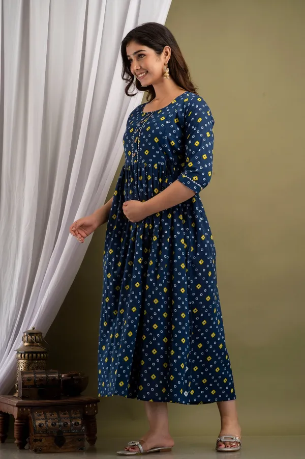 Doted__Cotton_Printed_Maternity_And_Feeding_Kurti_Combo_Of_2