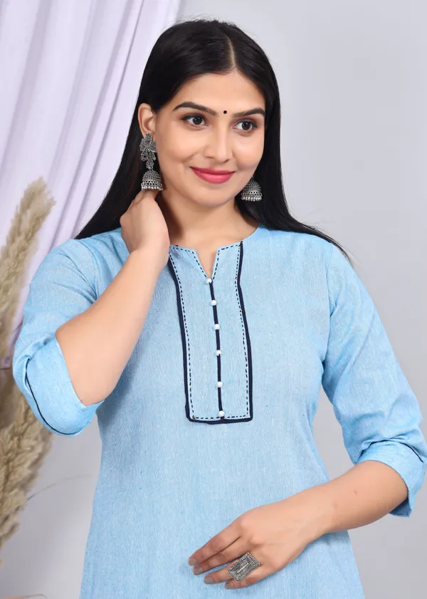 Sky_Blue_Pure_Cotton_Printed_Casual_Wear_Kurta_And_Sharara_Set__For_Women