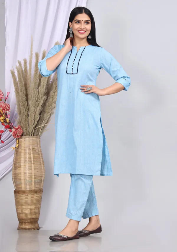 Sky_Blue_Pure_Cotton_Printed_Casual_Wear_Kurta_And_Sharara_Set__For_Women