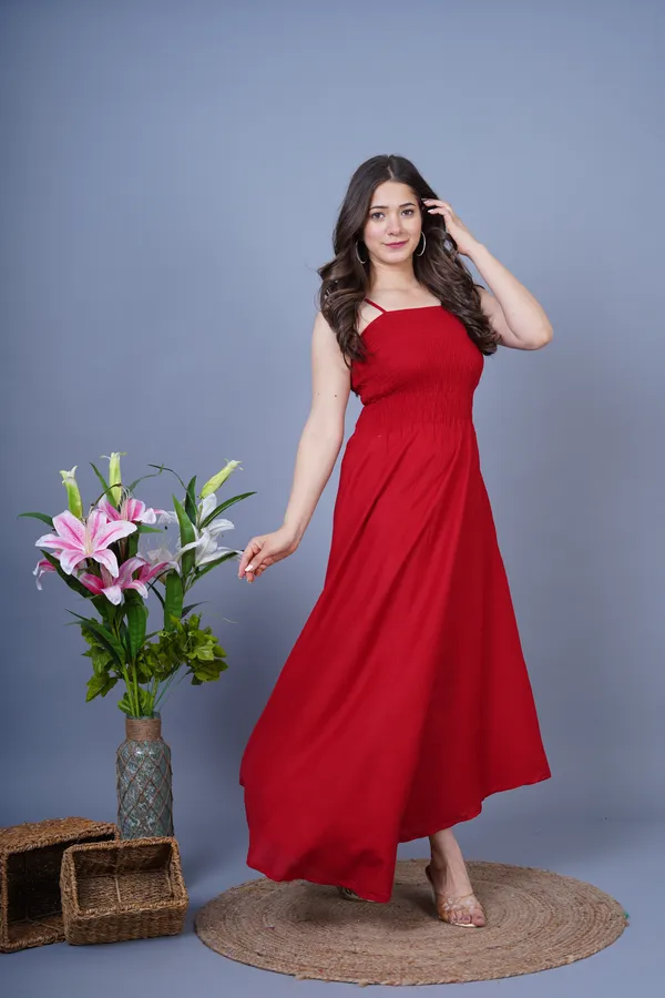 Red_Rayon_Sleeveless_Solid_Gown_For_Women