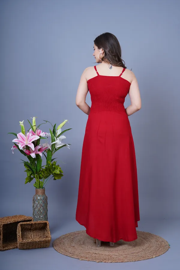 Red_Rayon_Sleeveless_Solid_Gown_For_Women
