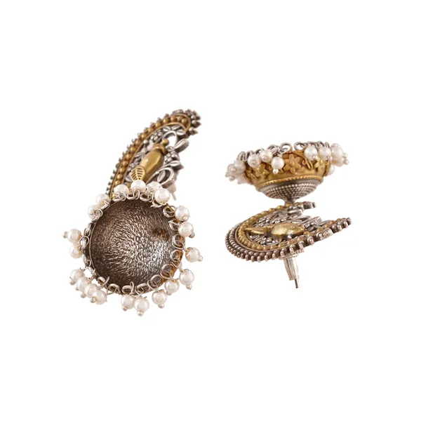 Dual_Tone_Silver_Peacock_Jhumka
