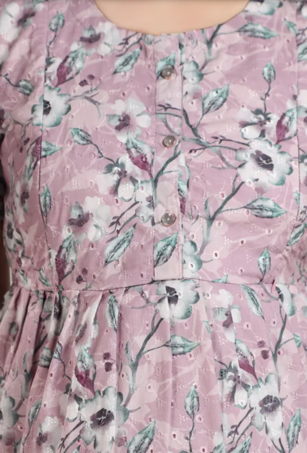 Pink_Maternity_Dress|_Chicken_Printed_Maternity_Dress_For_Women