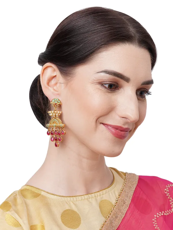 Gold-Toned_Contemporary_Drop_Earrings