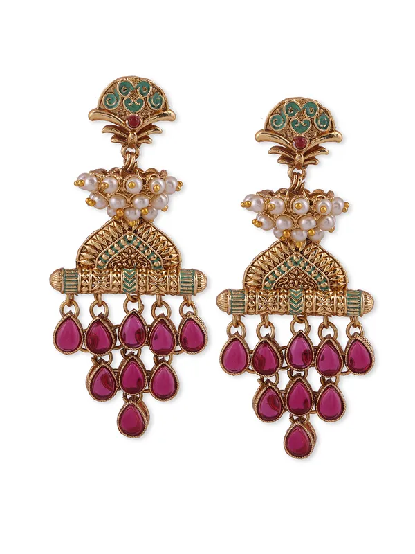 Gold-Toned_Contemporary_Drop_Earrings