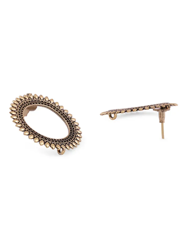 Women_Gold-Toned_German_Silver_Contemporary_Open_circle_Studs_Earrings