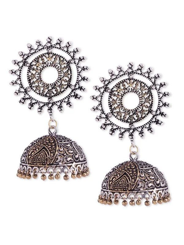 Women_Silver-Toned_German_Silver_Contemporary_Jhumkas_Earrings
