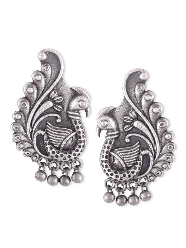 German_Silver_Peacock_Shaped__Earrings