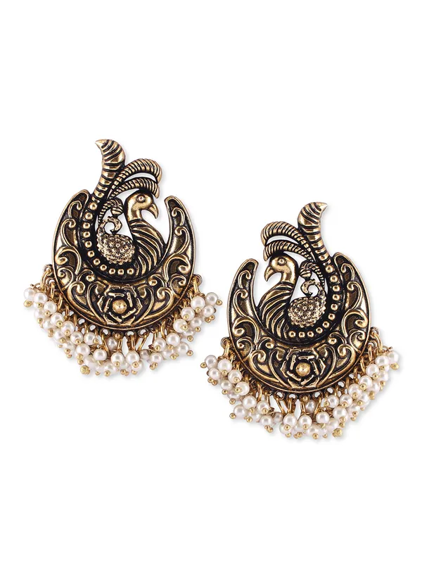 Gold-Toned_Contemporary_Drop_Earrings