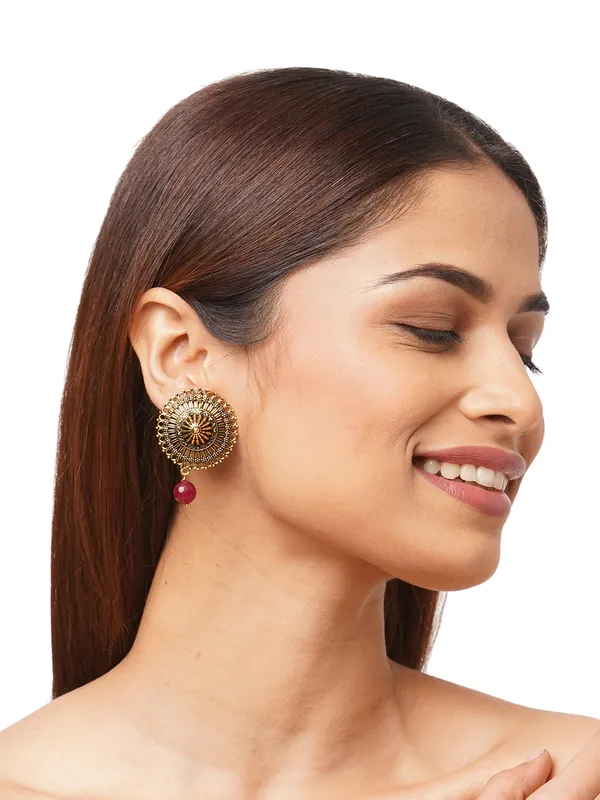Gold-Toned_Contemporary_Drop_Earrings