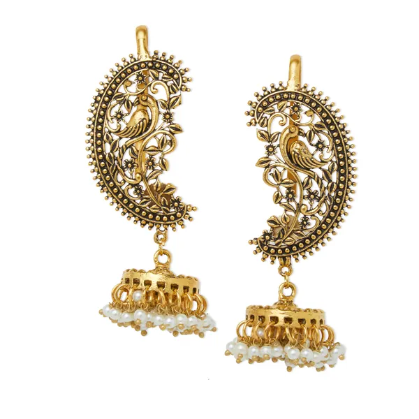 Gold-Toned_Contemporary_Drop_Earrings