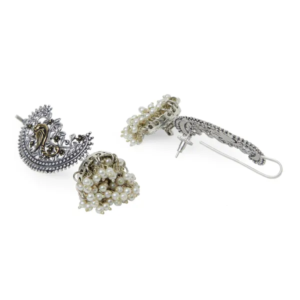 German_Silver_Earcuff_Earrings_with_Dual-Tone_Plating