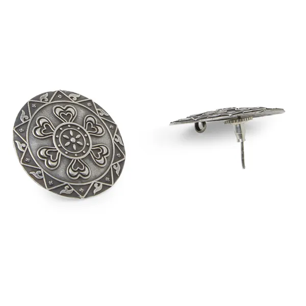 Silver-Toned_Contemporary_Studs_Earrings