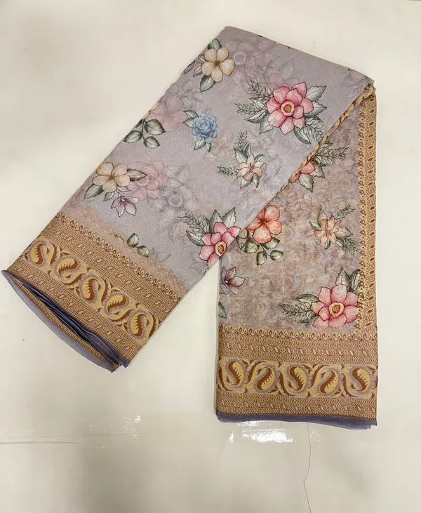 Humairah_Presents_Pure_Handloom_Grey_Chiffon_Floral_Digital_Print_Boota_with_Paisley_Copper_Zari_Border_and_Grey_Blouse
