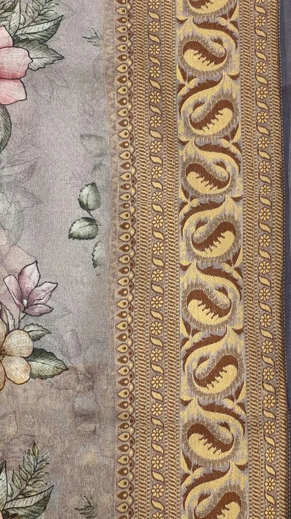 Humairah_Presents_Pure_Handloom_Grey_Chiffon_Floral_Digital_Print_Boota_with_Paisley_Copper_Zari_Border_and_Grey_Blouse