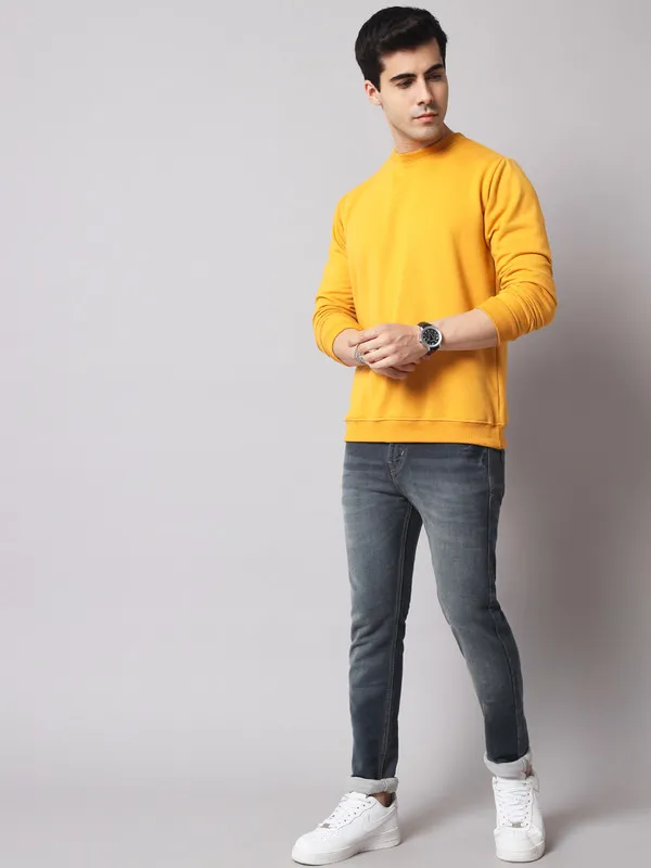 Yellow_Men's_Sweatshirt__Comfortable,_Stylish_And_Trendy_Casual_Wear