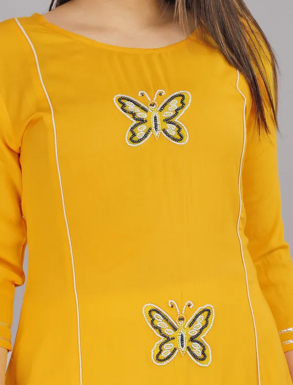 Yellow_Embellished_Kurta_With_Palazzo_Set_For_Women