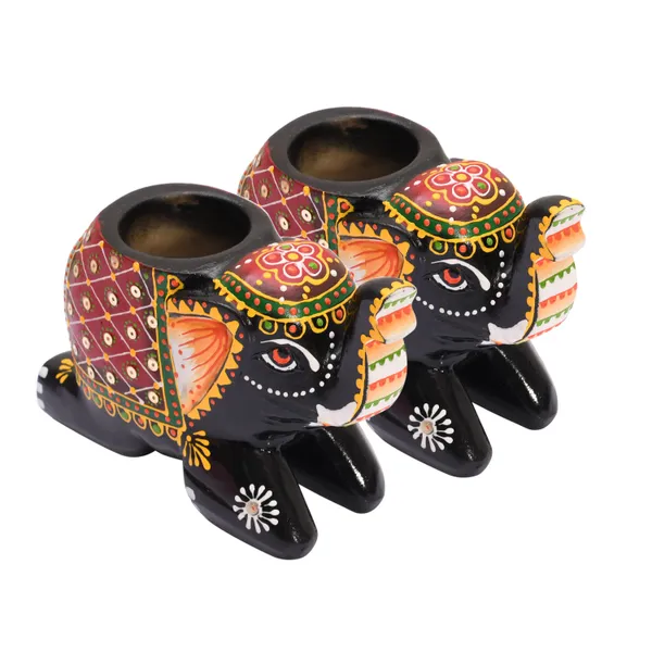 Pack_Of_2_Rajasthani_Elephant_Tea_Light_Holder_Black_Elephant