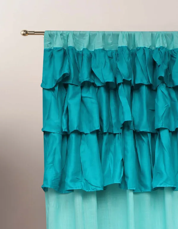 Pack_of_2_Cotton_Turquoise_Colorful_Ruffle_Rod_Pocket_Curtain_Set_for_Window_and_Door